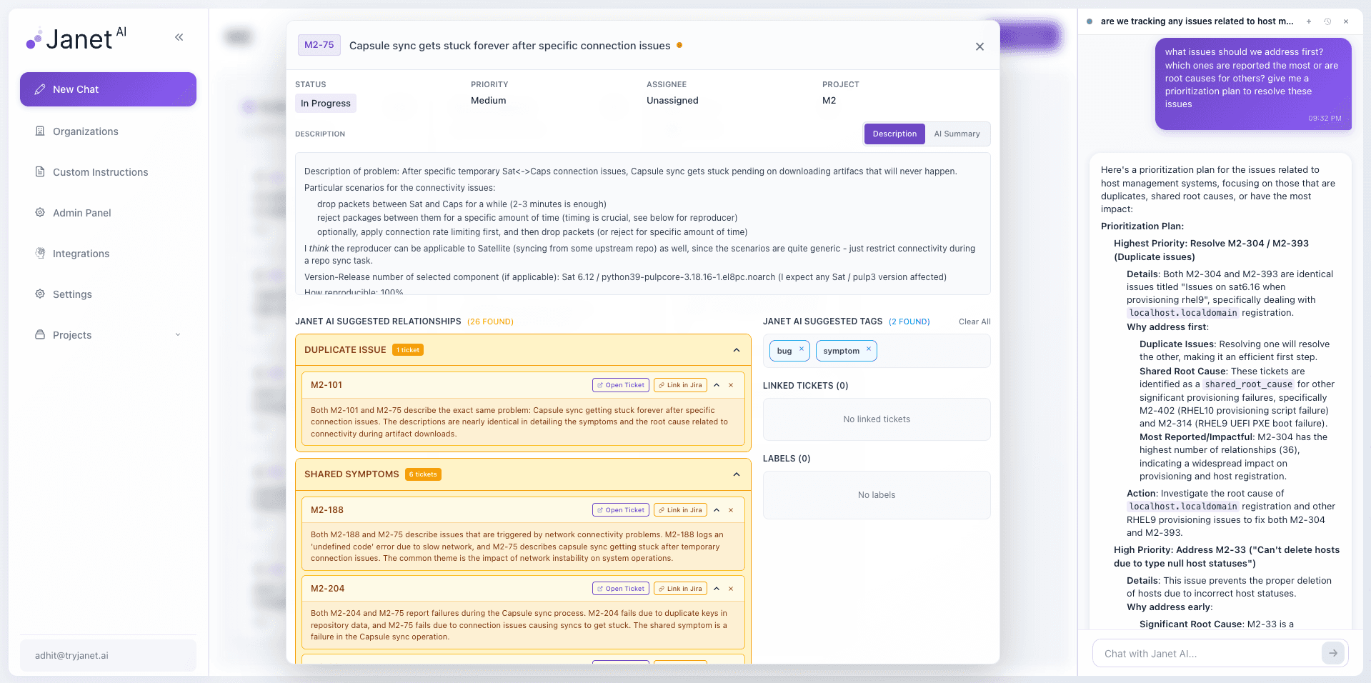 Janet AI Dashboard